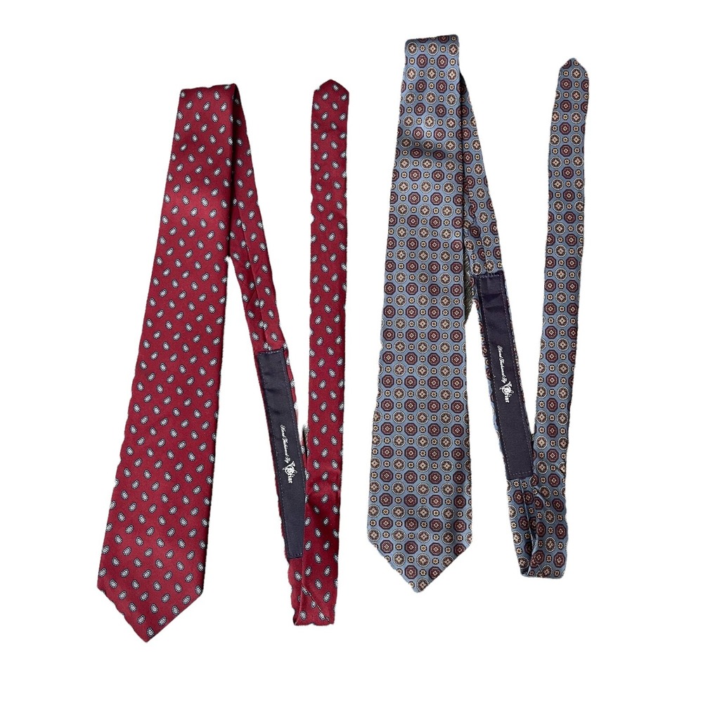 Briar Mens Lot of 2 Ties Woven Silk Paisley Neck Tie